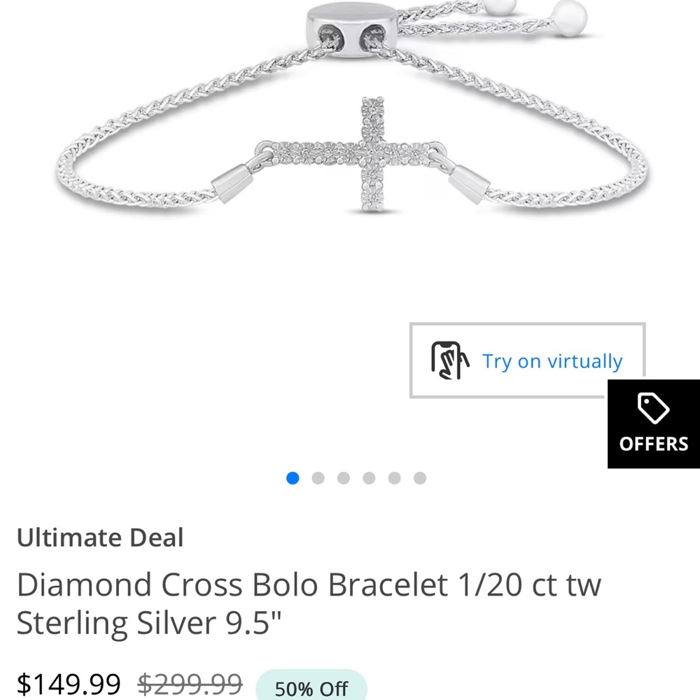 Kay Jewelers Silver Cross Bracelet - Picture 6 of 7